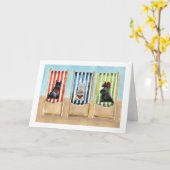 Scottie Dogs 'Deck Chairs' Grußkarte Karte (Gelbe Blume)