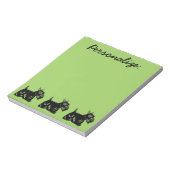 Scottie Dogs Earthy Green Personalisiert Notepad Notizblock (Rotiert)