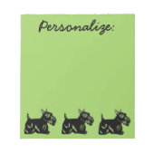 Scottie Dogs Earthy Green Personalisiert Notepad Notizblock (Vorderseite)