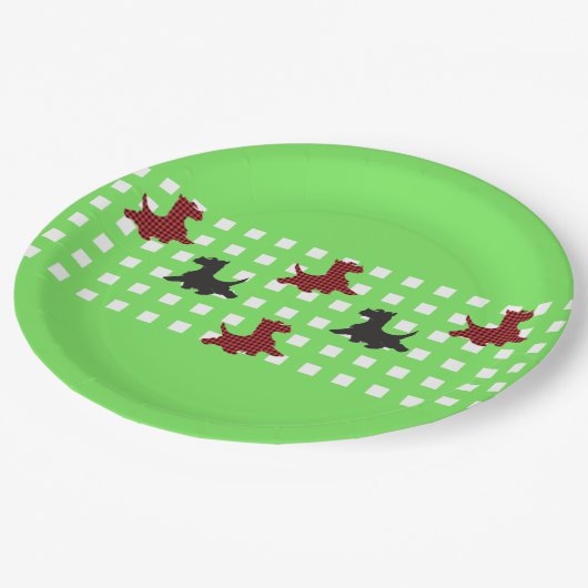 Scottie Dogs Pappteller (Schrägansicht)