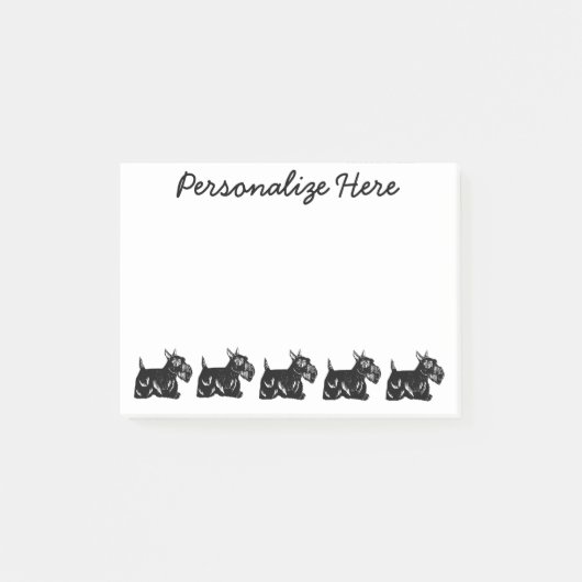 Scottie Dogs Personalisiert Post-it® Notes 4 x 3 Post-it Klebezettel (Vorderseite)