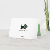 Scottie Dogs with Bows Green Danke Card (Rückseite)