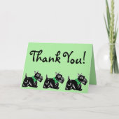 Scottie Dogs with Bows Green Danke Card (Vorderseite)