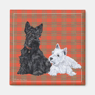 Scottie Erwachsener & Westie-Welpe Magnet
