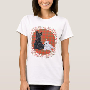 Scottie Erwachsener & Westie-Welpe T-Shirt