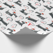 Scottie-Feiertagscottish-Terrier-Hundeweihnachten Geschenkpapier (Ecke)