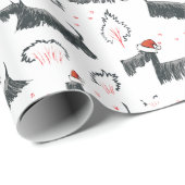Scottie-Feiertagscottish-Terrier-Hundeweihnachten Geschenkpapier (Rolleneckpunkt)