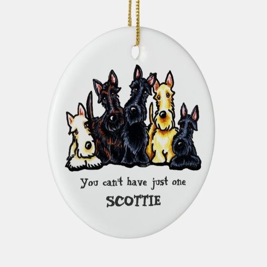 Scottie Five Personalisiert Keramikornament (Rechts)