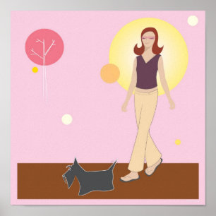 Scottie Gal Walking Poster