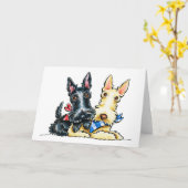 Scottie-Gingham-Süssen Karte (Gelbe Blume)