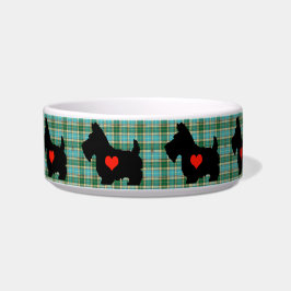 Scottie-Herztartan-Hundeschüssel Napf