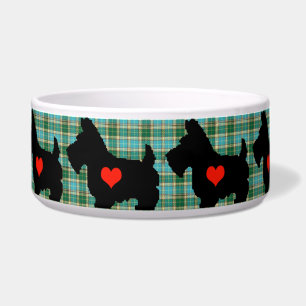 Scottie-Herztartan-Hundeschüssel Napf