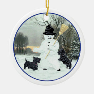 Scottie-Hund-Christbaumschmuck Keramik Ornament