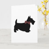 Scottie Hund in der Karierten Bow-Krawatte Karte (Gelbe Blume)