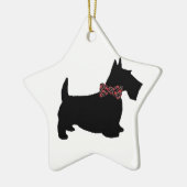 Scottie Hund in der Karierten Bow-Krawatte Keramikornament (Links)