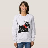 Scottie Hund mit Red Bow Women's Sweatshirt (Vorne ganz)