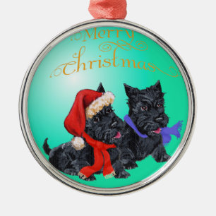 Scottie-Hund-Ornament Silbernes Ornament