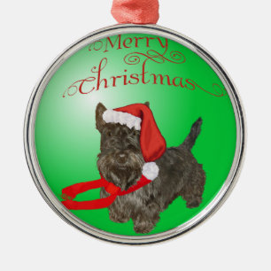 Scottie-Hund-Ornament Silbernes Ornament