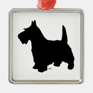 Scottie-Hund-Silhouette-Ornament Ornament Aus Metall