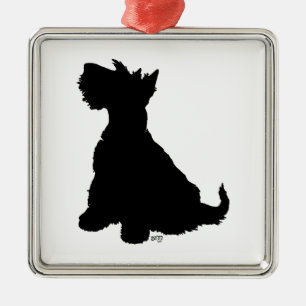 Scottie-Hund-Silhouette-Ornament Ornament Aus Metall