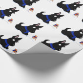 Scottie-Hund u. Robin Geschenkpapier (Ecke)