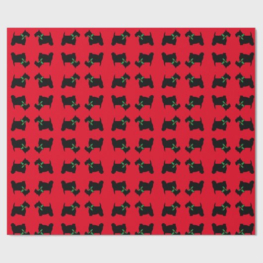 Scottie Hund und Holly Pattern Geschenkpapier (Flach)