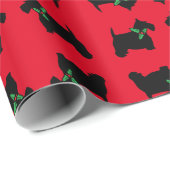 Scottie Hund und Holly Pattern Geschenkpapier (Rolleneckpunkt)