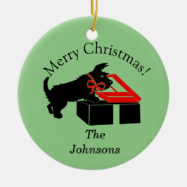 Scottie-Hund-Weihnachts-Ornament personalisiert Keramik Ornament