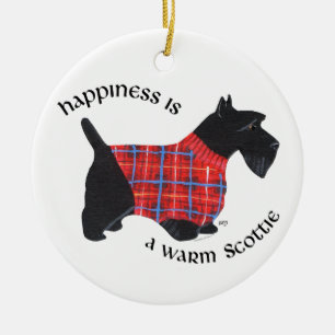 Scottie-Hund-Weihnachtsbaumschmuck Keramikornament