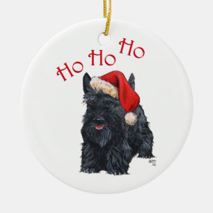 Scottie-Hund-Weihnachtsbaumschmuck Keramikornament
