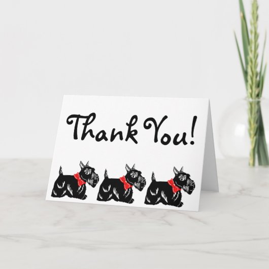 Scottie Hunde mit Red Bows Dankeschön Card Dankeskarte (Vorderseite)