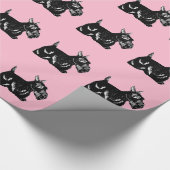 Scottie Hunde mit rosa Wrapping Paper Geschenkpapier (Ecke)