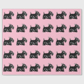 Scottie Hunde mit rosa Wrapping Paper Geschenkpapier (Flach)