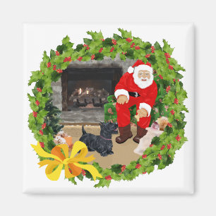 Scottie-Hunde zu Weihnachten Magnet