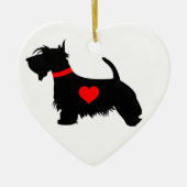 Scottie-Hundeherz-Verzierung Keramikornament (Vorne)