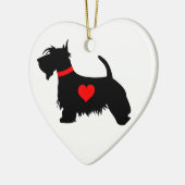 Scottie-Hundeherz-Verzierung Keramikornament (Links)