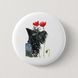 Scottie-Hunde'Mohnblumen Button