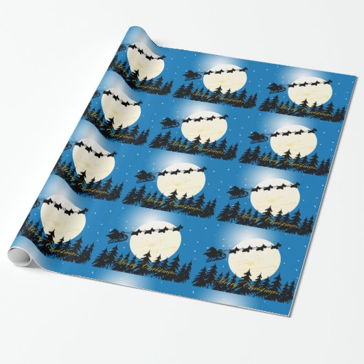 Scottie-HundePferdeschlitten Geschenkpapier (Ungerollt)