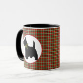Scottie-Hundeschottisches kariertes Weihnachten Tasse (Vorderseite Links)