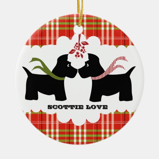 Scottie-Hundeverzierung Keramik Ornament (Vorne)