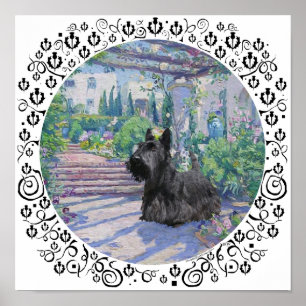 Scottie im Frühlingsgarten Poster