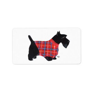 Scottie in einem Pullover Aufkleber! Adressaufkleber