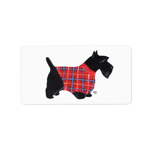 Scottie in einem Sweater Stickers! Adressaufkleber (Vorne)