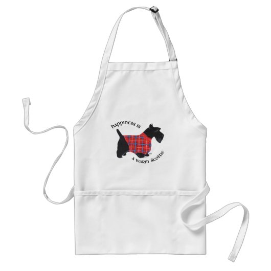 Scottie in Red & Blue Kariert Sweater Schürze (Vorne)