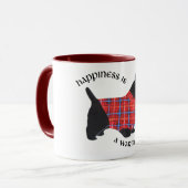Scottie in Red & Blue Kariert Sweater Tasse (Vorderseite Links)