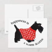 Scottie in Red Kariert Sweater Postkarte (Vorne/Hinten)