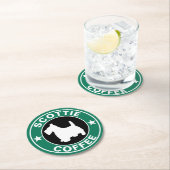 SCOTTIE Kaffee Runder Pappuntersetzer (Vor Ort)