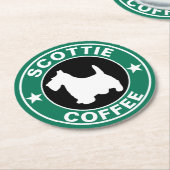 SCOTTIE Kaffee Runder Pappuntersetzer (Angewinkelt)