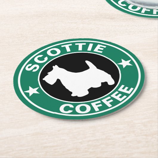 SCOTTIE Kaffee Runder Pappuntersetzer (Angewinkelt)