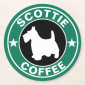 SCOTTIE Kaffee Runder Pappuntersetzer (Vorderseite)